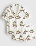 Dachshund Champagne Pajama Set, Funny Dog Lover Sleepwear