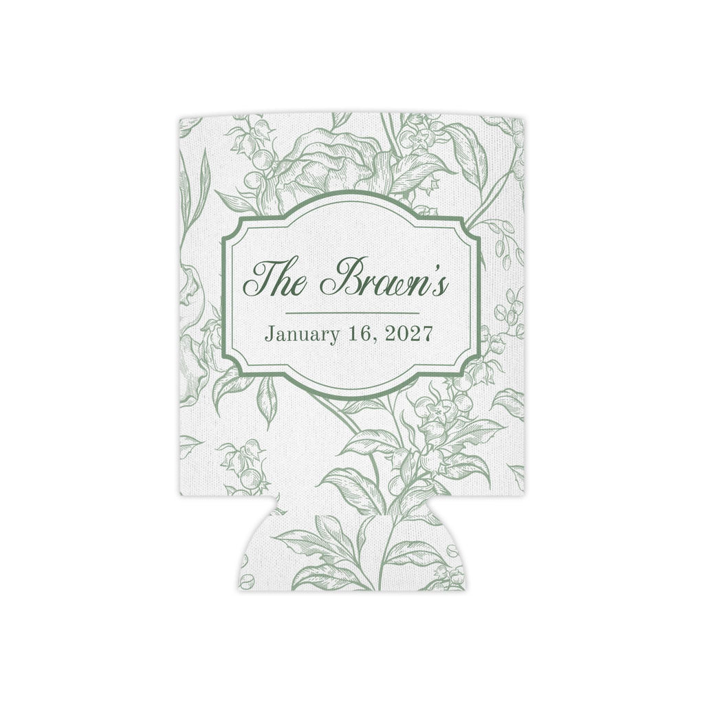Sage Green Wedding Favor Custom 1 Can Cooler Sleeves Personalized Cozie for Bridal Party Gift for Wedding Guests Slim Cans for Bachelorette