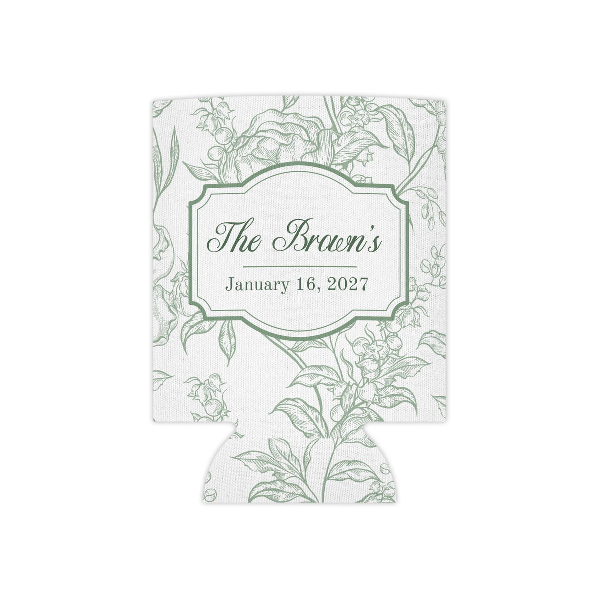 Sage Green Wedding Favor Custom 1 Can Cooler Sleeves Personalized Cozie for Bridal Party Gift for Wedding Guests Slim Cans for Bachelorette