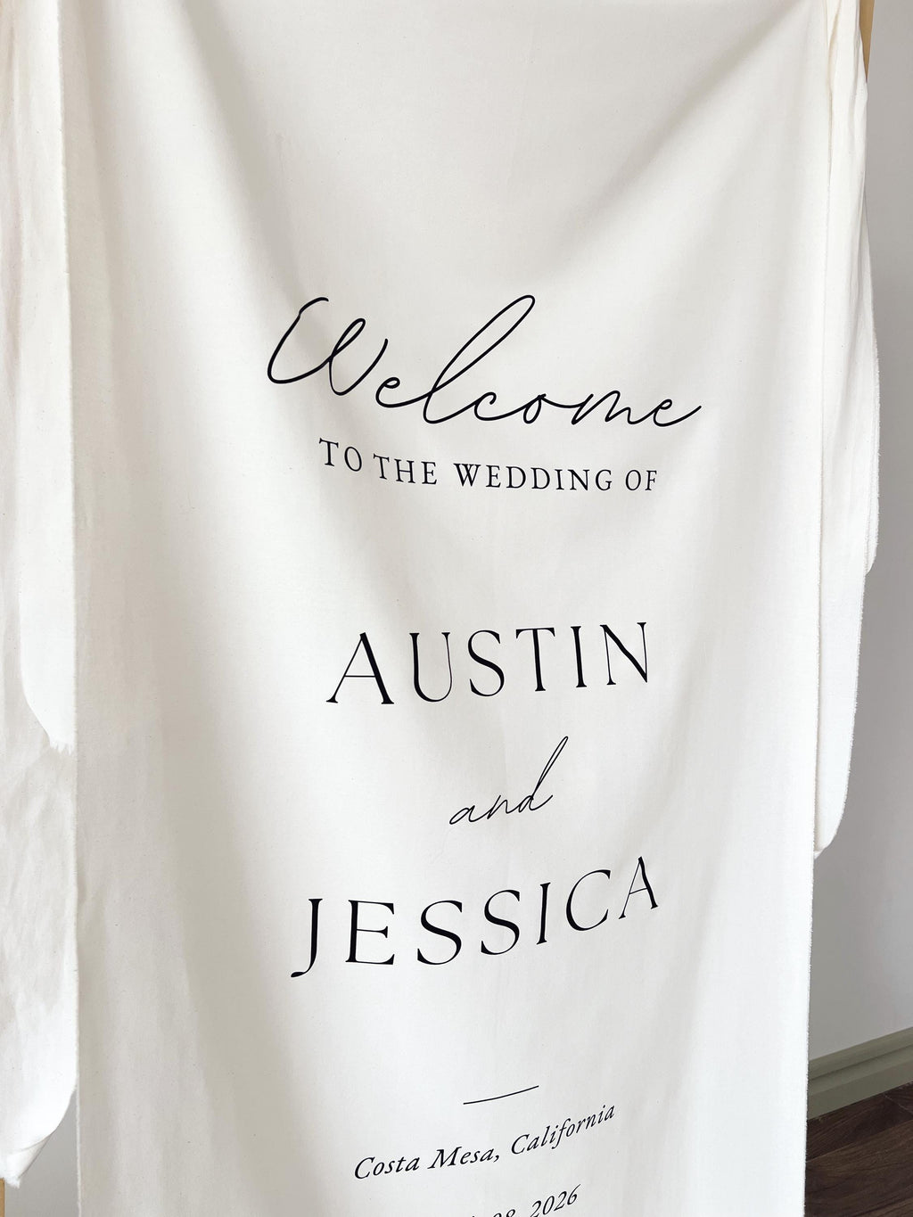 Custom Welcome Sign, Fabric Wedding Sign, Custom Linen Wedding Sign, Linen Wedding Banner, Wedding Decoration, Engagement Party Sign