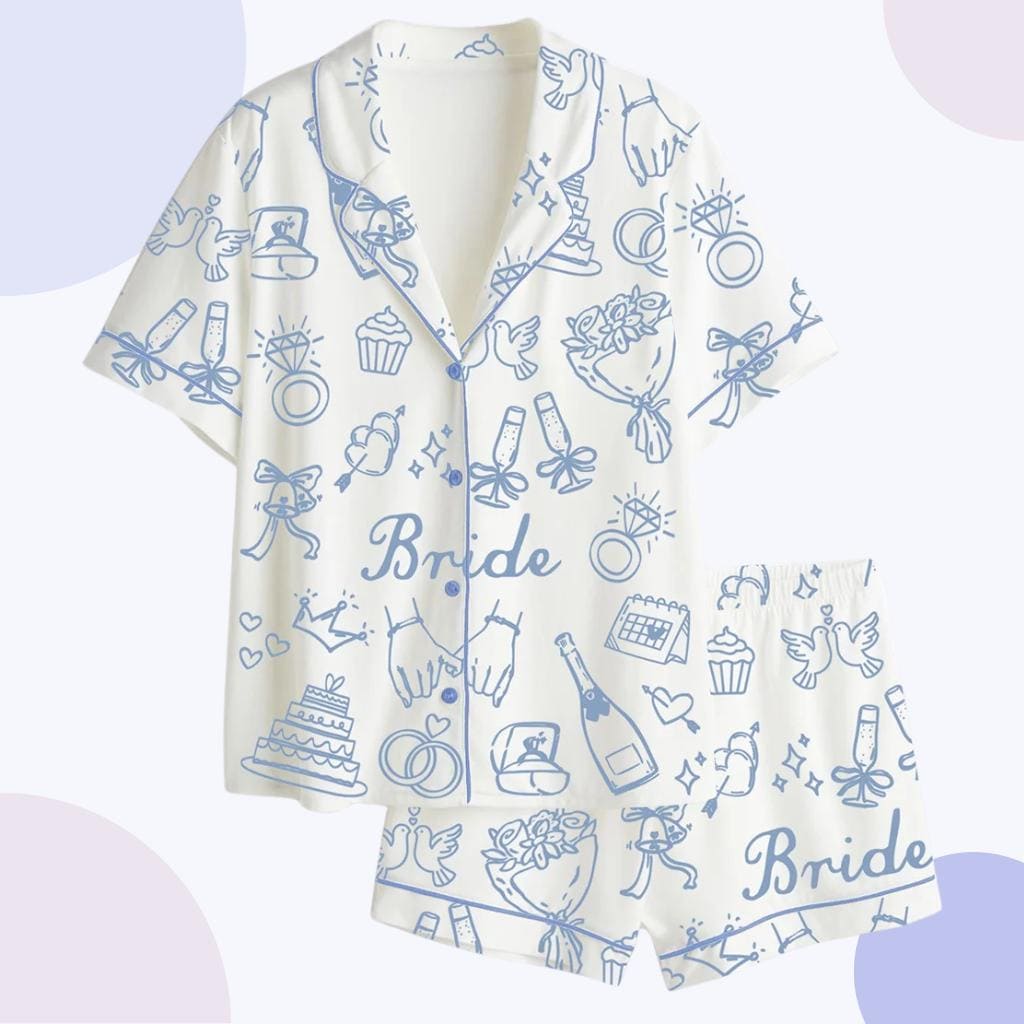 Bride Pajama Set – Wedding Morning Getting Ready PJs, Bridal Party Sleepwear