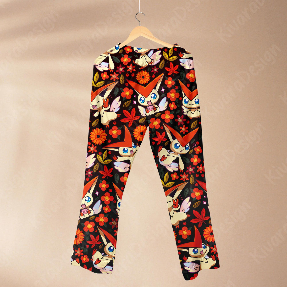 Victini Pajama Set, Mythical Sleepwear Polyester Pajamas, Video Game Anime Loungewear Fans