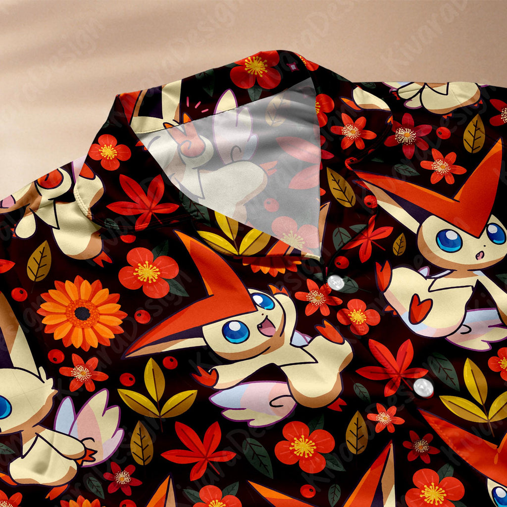 Victini Pajama Set, Mythical Sleepwear Polyester Pajamas, Video Game Anime Loungewear Fans