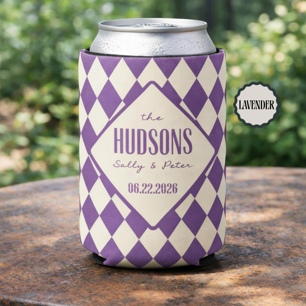 Personalized Wedding Can Coolers, Custom Monogrammed Can Coolers, Custom Can Coolers, Custom Wedding Favors, Party Favors (CZ507)
