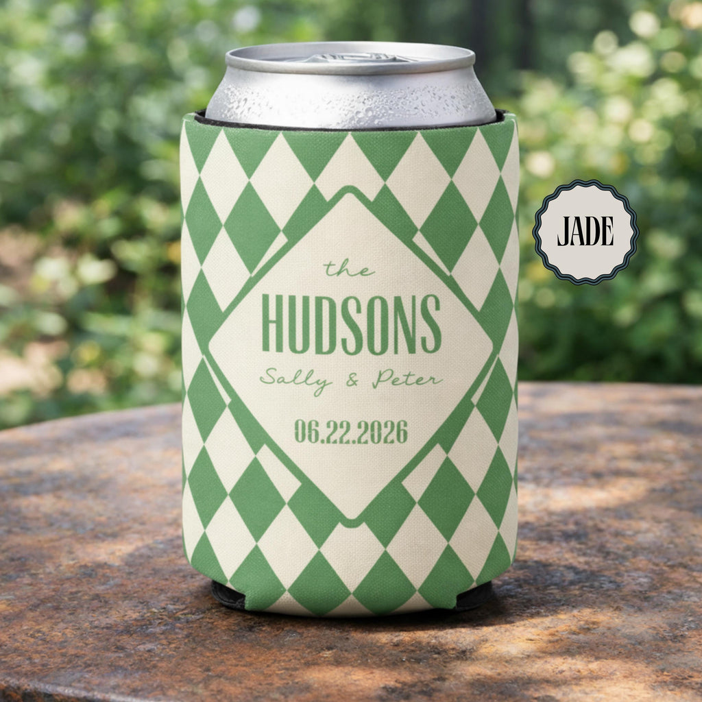Personalized Wedding Can Coolers, Custom Monogrammed Can Coolers, Custom Can Coolers, Custom Wedding Favors, Party Favors (CZ507)