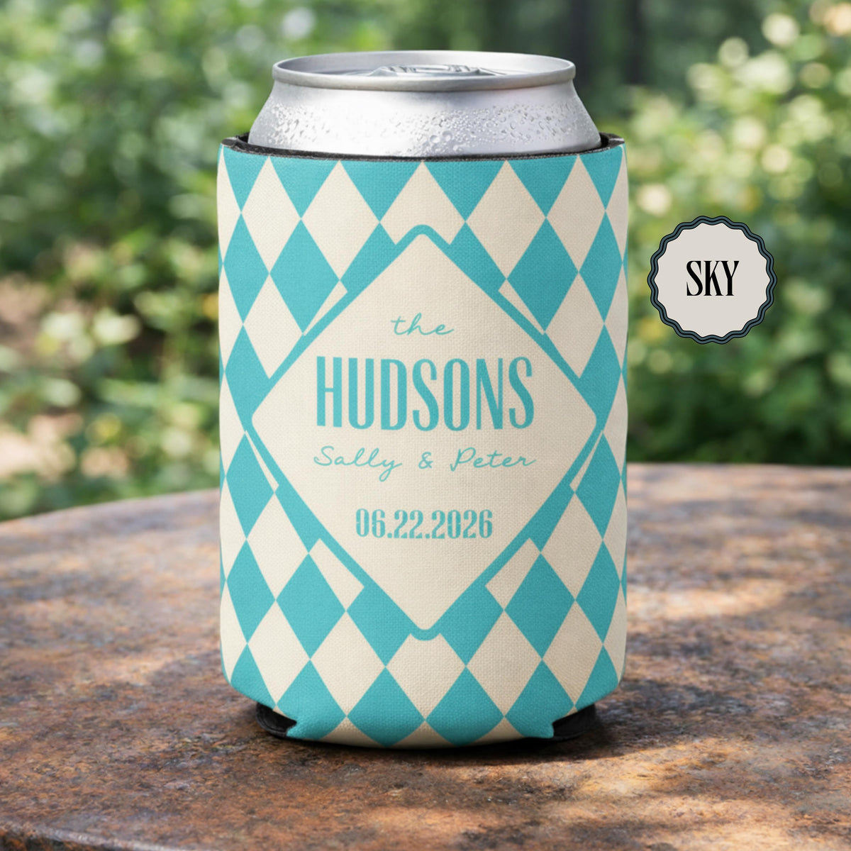 Personalized Wedding Can Coolers, Custom Monogrammed Can Coolers, Custom Can Coolers, Custom Wedding Favors, Party Favors (CZ507)