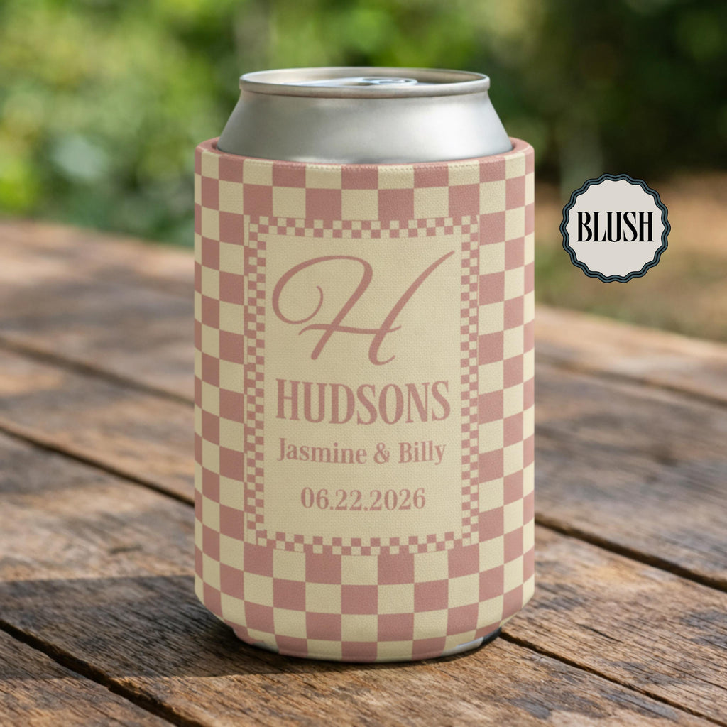 Personalized Wedding Can Coolers, Custom Monogrammed Can Coolers, Custom Can Coolers, Custom Wedding Favors, Party Favors (CZ502)