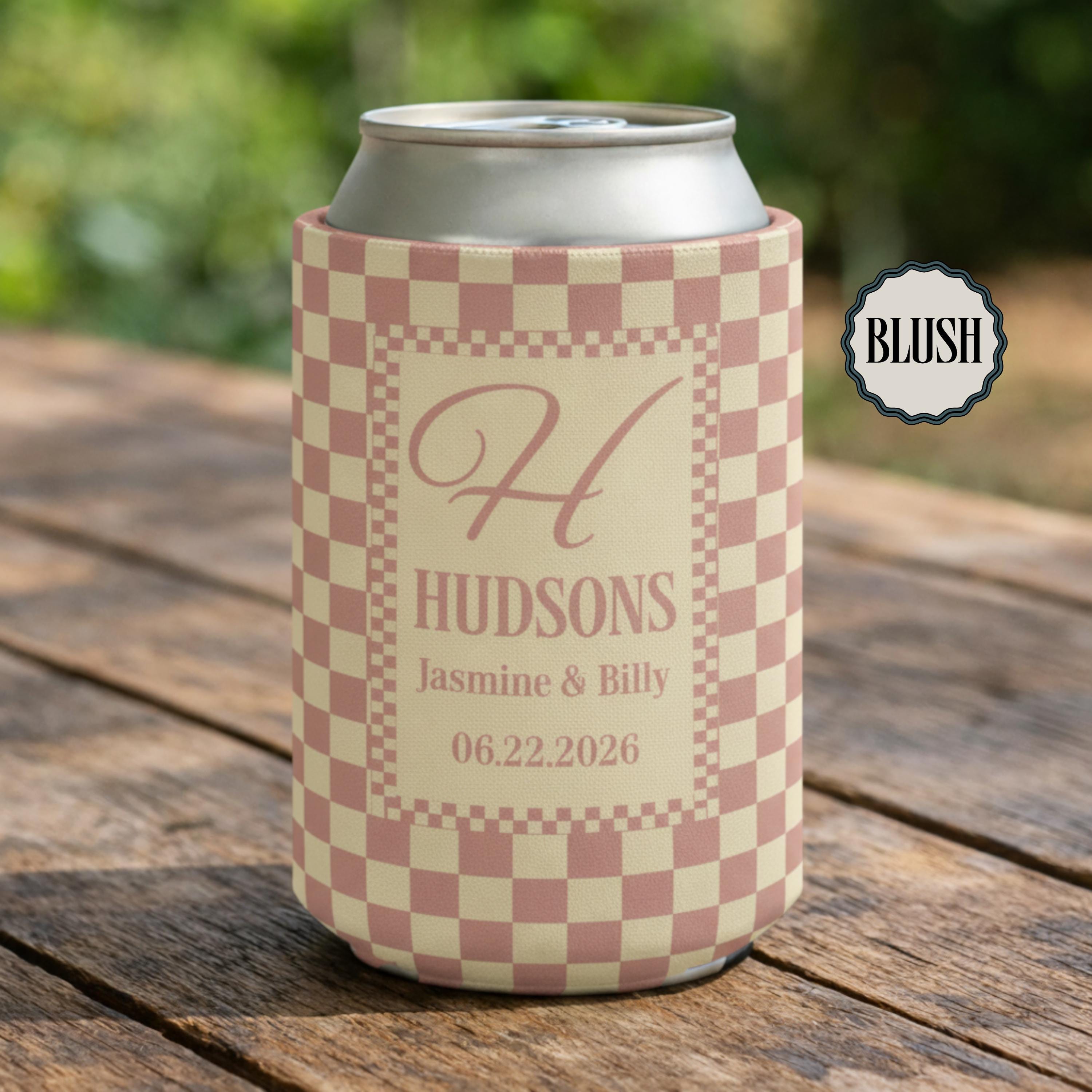Personalized Wedding Can Coolers, Custom Monogrammed Can Coolers, Custom Can Coolers, Custom Wedding Favors, Party Favors (CZ502)