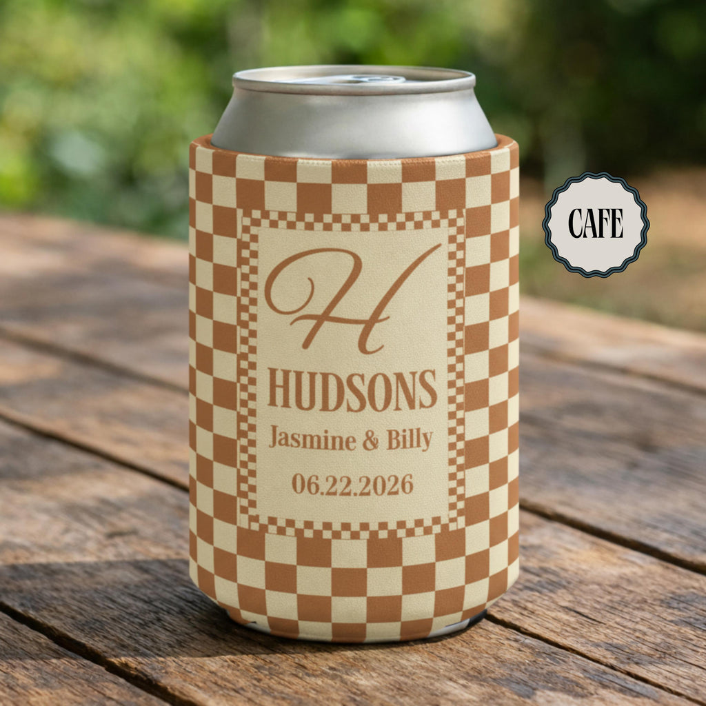 Personalized Wedding Can Coolers, Custom Monogrammed Can Coolers, Custom Can Coolers, Custom Wedding Favors, Party Favors (CZ502)