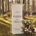 Wedding Welcome Sign Fabric Vertical Banner Personalized Names Date