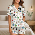 Hollywood Studios Satin Pajamas Set, Disney Park Collage Women Pajama, Tower of Terror Fantasmic Disney Trip, Sorcerer Mickey Park Trip