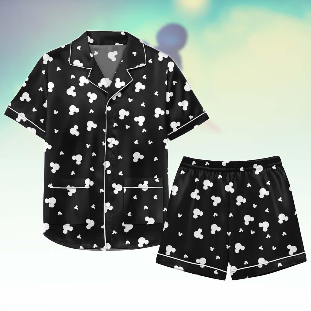 Mickey Mouse Satin Pajamas, Cute Disneybound Outfit, Disneyland Trip Pajamas, Fun Theme Park Pajamas Set, Gift For Her