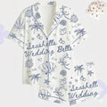 Coastal Bachelorette Pajama Set, Seashells & Wedding Bells Pajamas, Nautical Bridal PJs