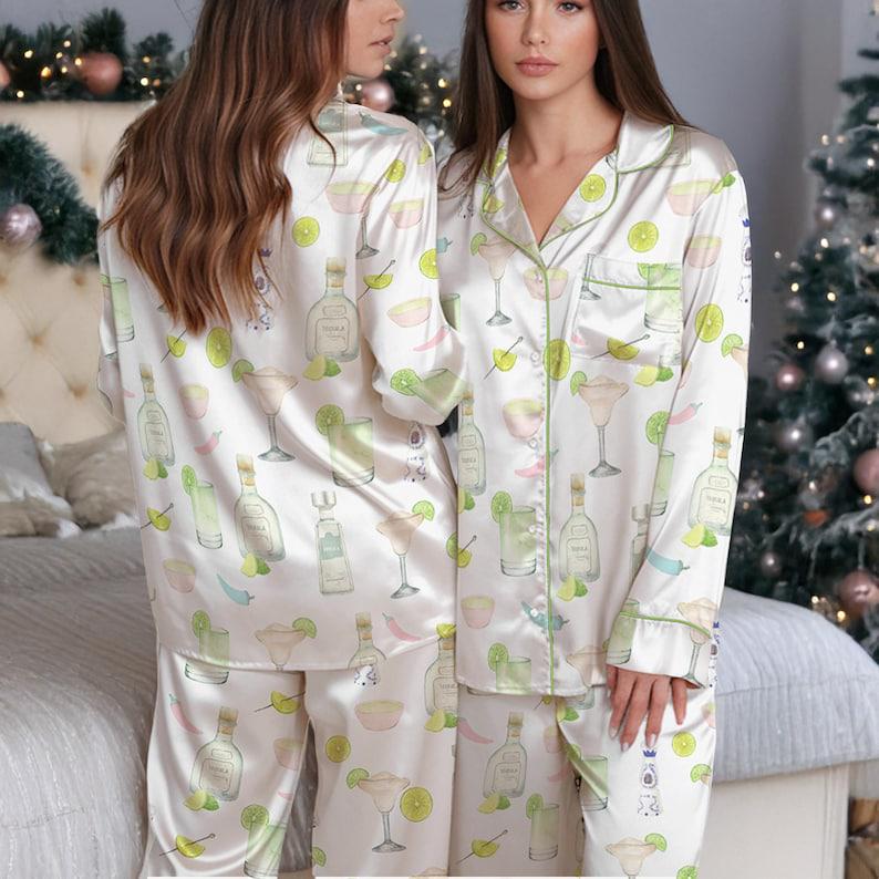 Margarita Pajamas Women, Tequila Party Sleepwear, Girls Night Lounge PJs Gift