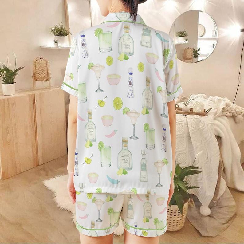 Margarita Pajamas Women, Tequila Party Sleepwear, Girls Night Lounge PJs Gift