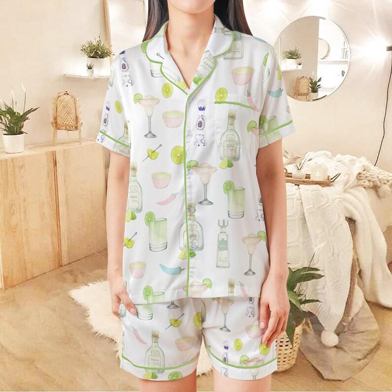 Margarita Pajamas Women, Tequila Party Sleepwear, Girls Night Lounge PJs Gift
