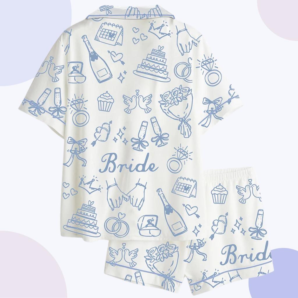 Bride Pajama Set – Wedding Morning Getting Ready PJs, Bridal Party Sleepwear