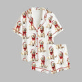 Women's Christmas Golden Retriever Pajama Set, Holiday Dog Sleepwear