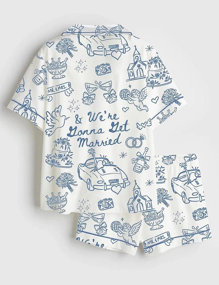 Going To The Chapel Pajamas Set, Custom We're Gonna Get Married PJS, Wedding Day Short Sleeve Sleepwear, Bridal Party Getting Ready Outfit
