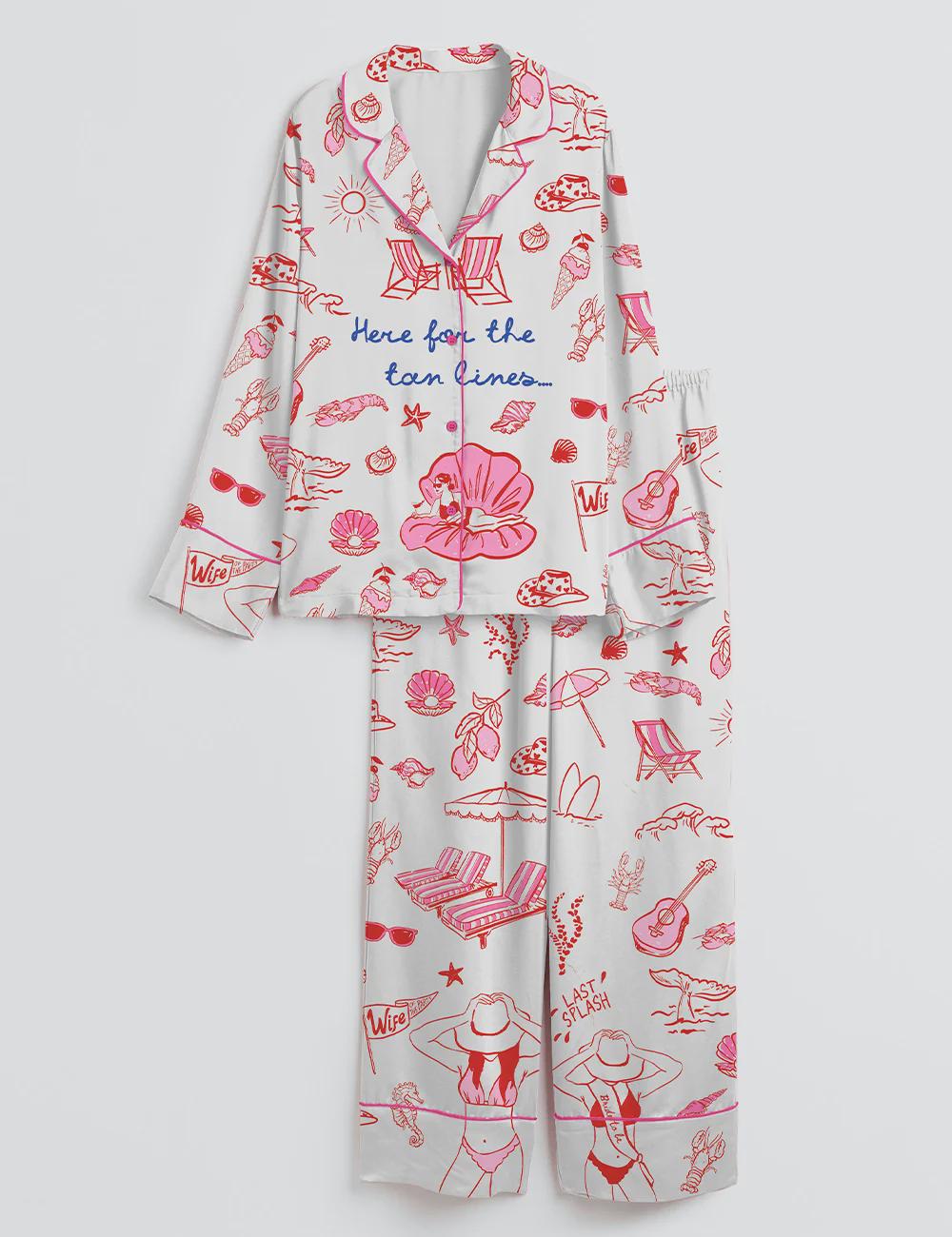 Beach Bride Pajamas – Bachelorette Party Sleepwear – Honeymoon Summer PJ Set