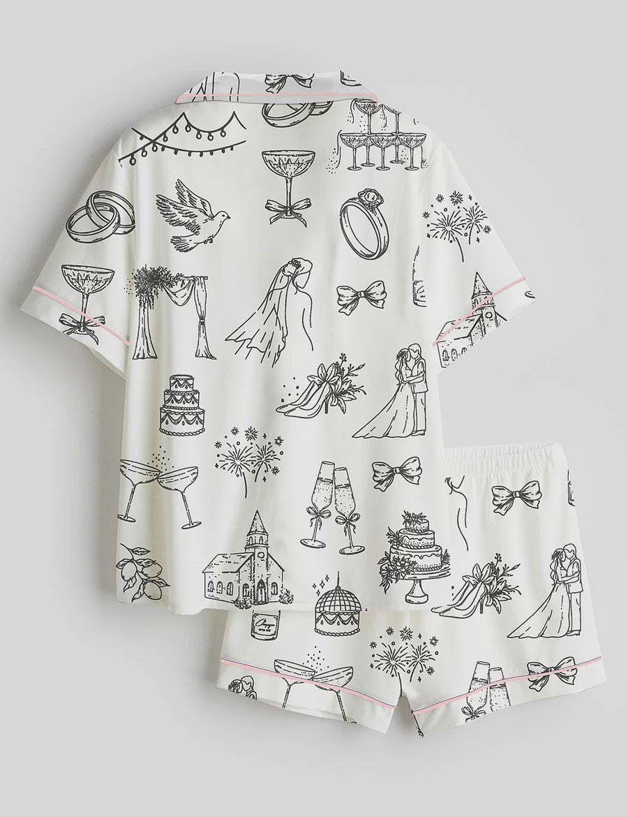 Bridal Pajamas for Women, Bride Getting Ready Sleepwear, Chapel Morning Outfit