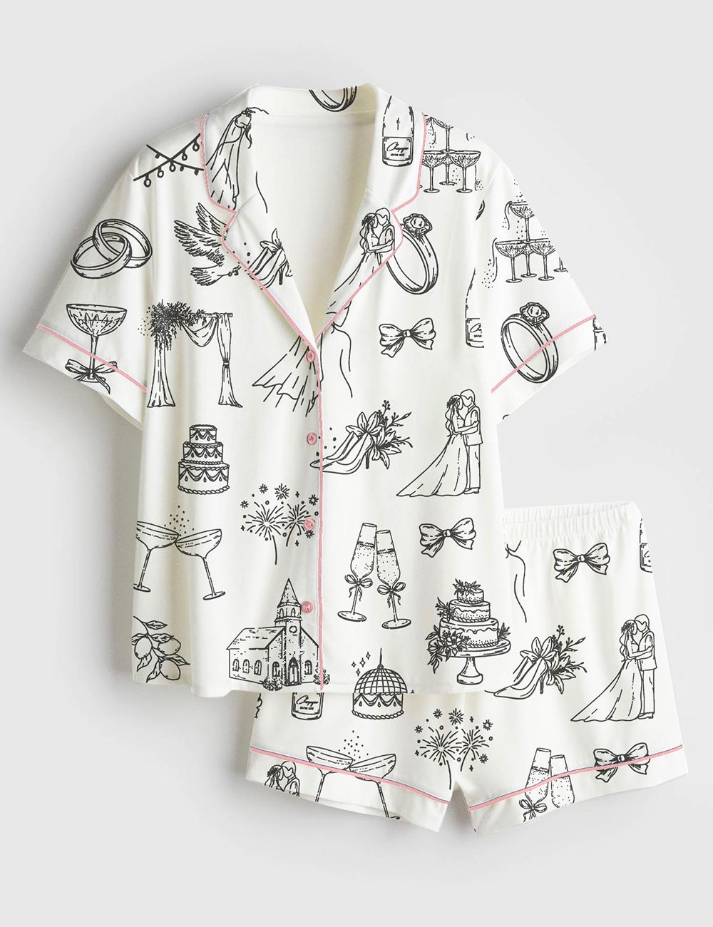 Bridal Pajamas for Women, Bride Getting Ready Sleepwear, Chapel Morning Outfit