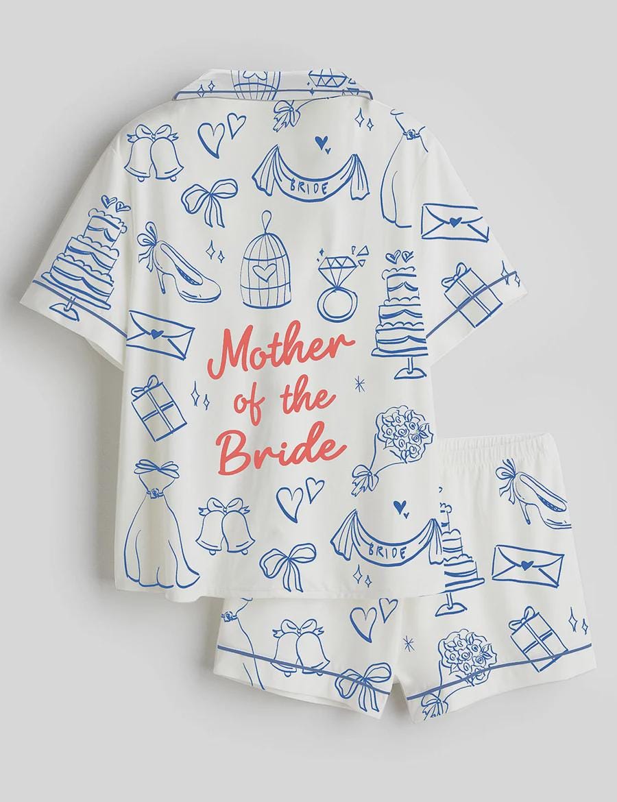 Mother of the Bride Pajamas Women, Bridal Party Sleepwear, Wedding Morning Lounge Outfit