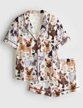 French Bulldog Pajama Shirt and Shorts, Dog Print Loungewear, Bulldog Lover Sleepwear