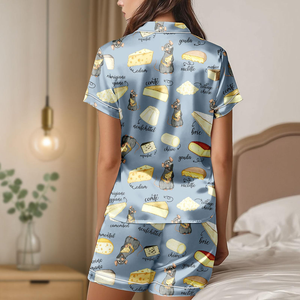 Disney Ratatouille Little Chef Remy Satin Pajamas Set, Linguini Colette Tatou Remy Rat Paris France Gusteau's Pajamas, Disney Girl Trip