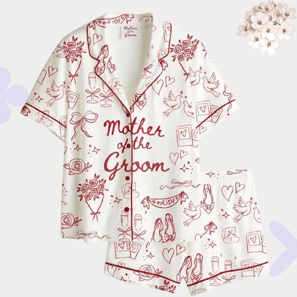 Mother of the Groom Pajamas – Bridal Party Sleepwear – Wedding Morning Getting Ready Outfit