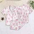 Bow Stripe Sleepwear Set, Coquette Lounge Set, Womens Nightwear