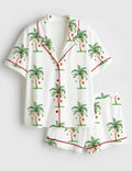Hawaii Palm Tree Pajama Set Tropical Christmas Sleepwear Beach Holiday Set