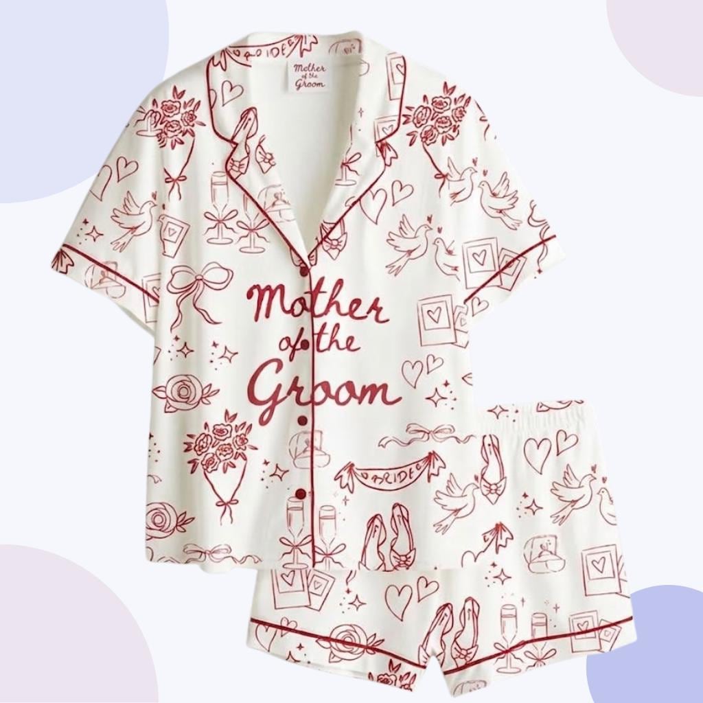 Mother of the Groom Pajamas – Bridal Party Sleepwear – Wedding Morning Preparation Outfits