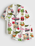 Tropical Vacation Pajamas, Summer Resort Sleepwear, Womens Lounge Pajamas