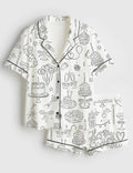 Birthday Pajamas Women Happy Party Sleepwear Set Gift Outfit