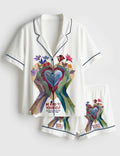 Self Love Pajama Set Women Sleepwear Mothers Day Gift Inspirational Quote Loungewear