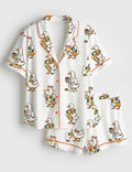 Duck Pajama Set Women Summer Sleepwear Mothers Day Mom Loungewear Animal Print