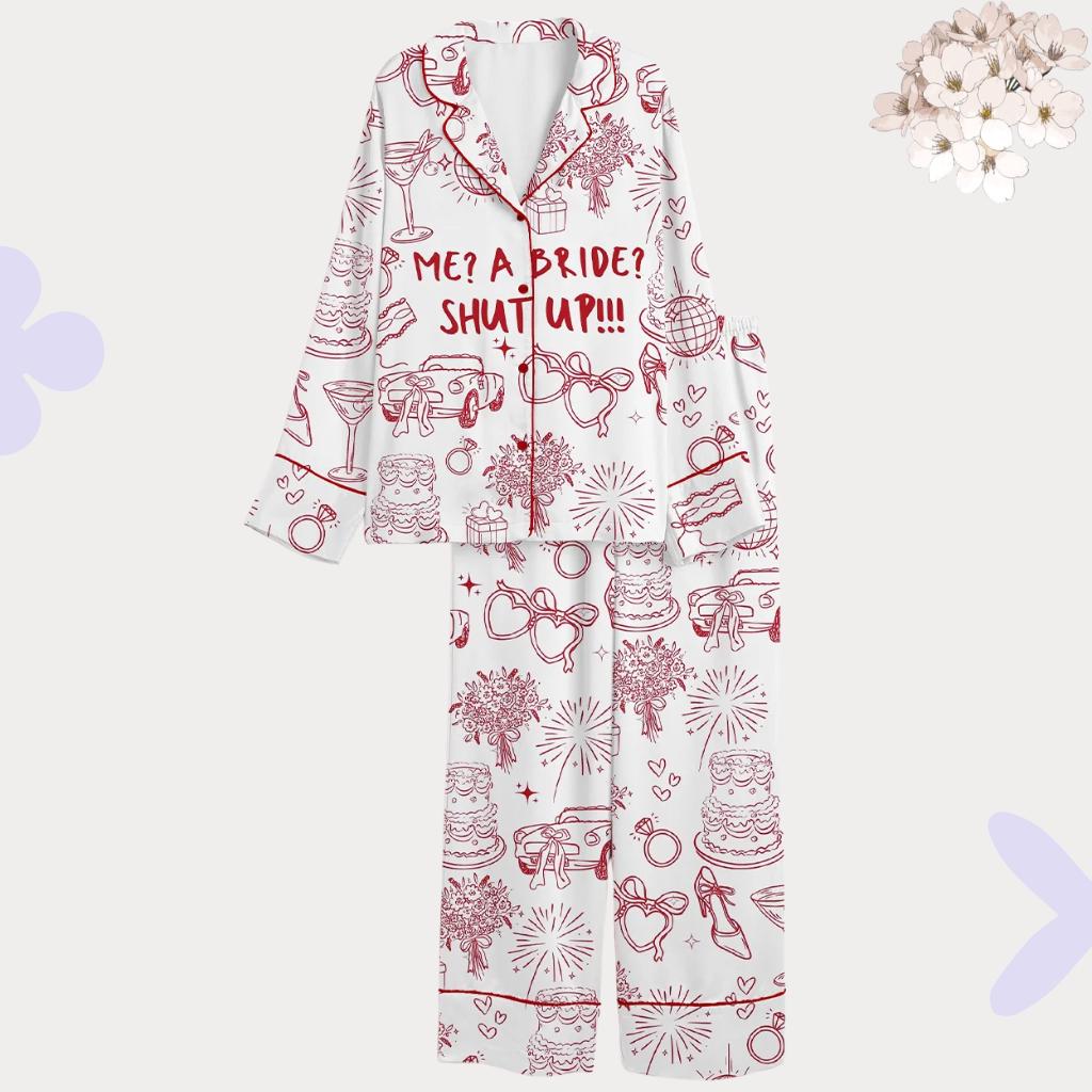 She's A Bride Pajama Set – Bridal Party Bachelorette PJs, Wedding Morning Sleepwear