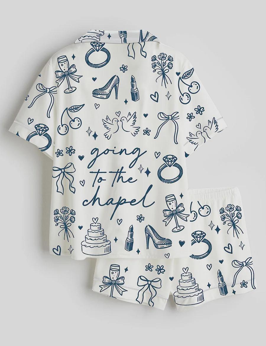 Bride Pajama Set Women, Going to the Chapel Sleepwear, Bridal Party Getting Ready PJs