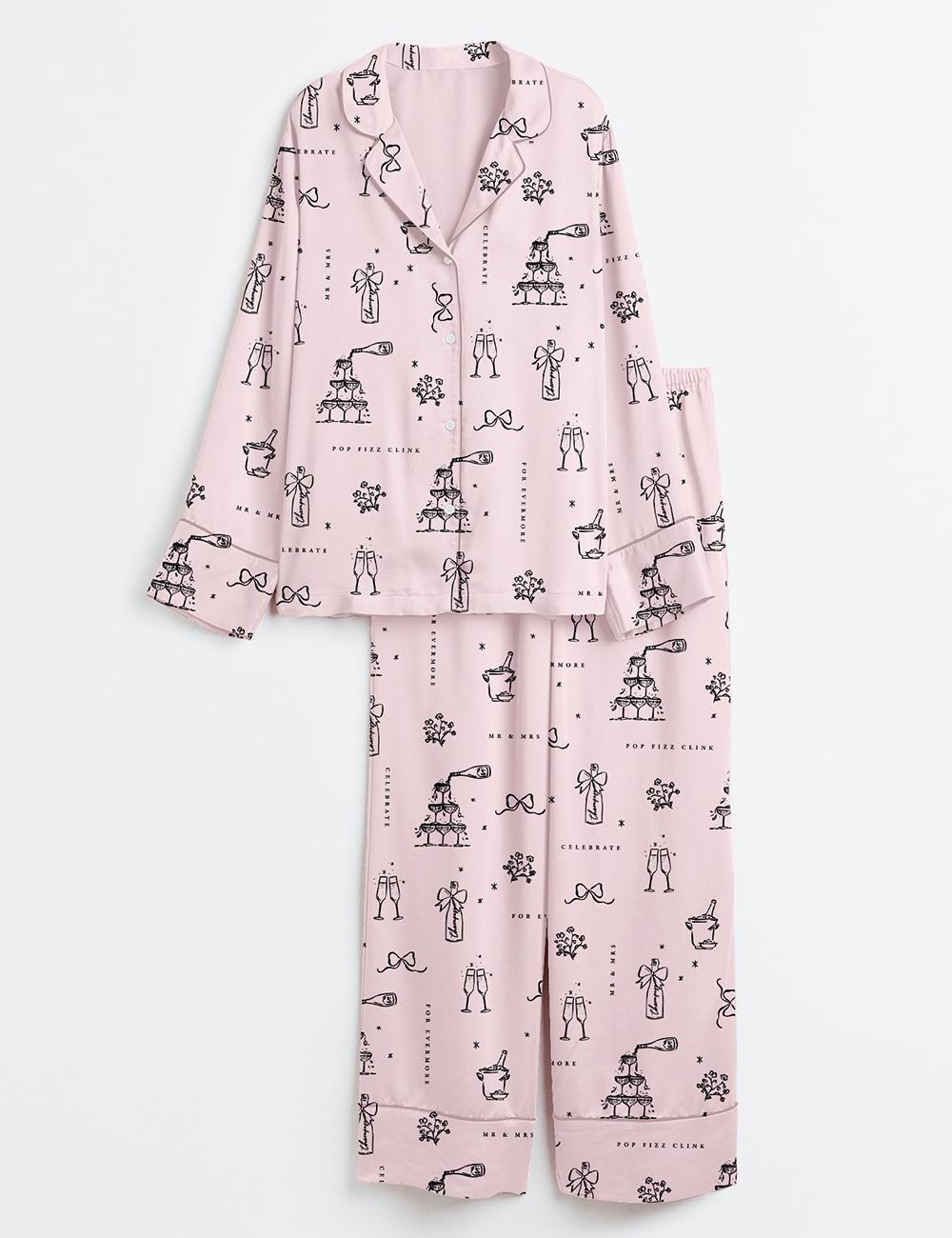 Bridal Shower Pajamas Women, Bride Getting Ready Sleepwear, Champagne Celebration PJs
