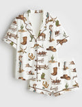 Western Cowboy Pajama Set Women Cowgirl Rodeo Loungewear Gift