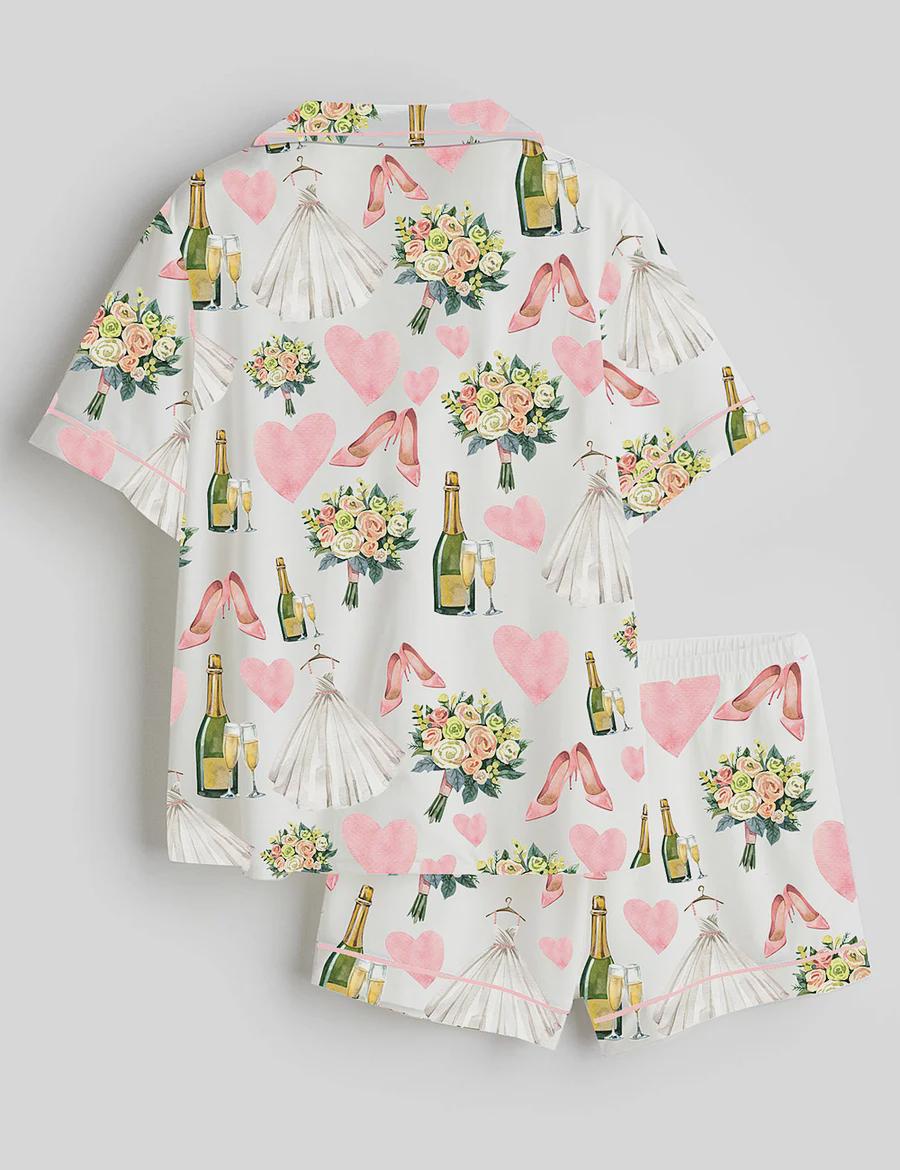 Bridal Shower Pajamas Women, Bride Wedding Morning Sleepwear, Bachelorette Lounge Outfit
