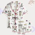 Paris Pajama Set – French Theme Sleepwear for Women – Bridal Party Gift & Honeymoon Loungewear