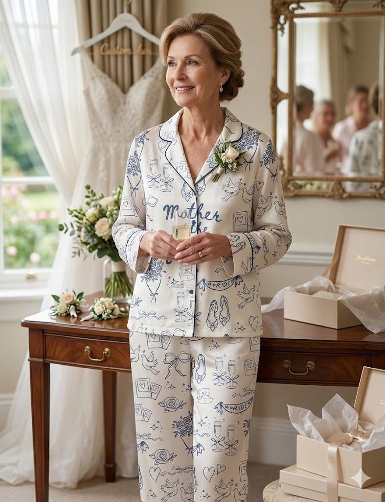 Mother of the Groom Pajamas – Bridal Party Shorts Set – Wedding Morning Getting Ready Outfit