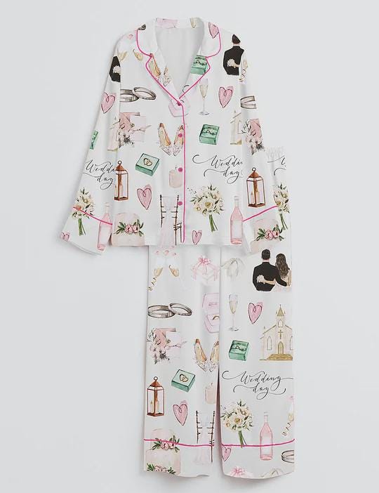 Women's Wedding Pajama Set Bridesmaid Lounge Set Bridal Party Sleepwear Bachelorette Outfit