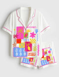 Women Tropical Pajama Set, Beach Summer Vacation Resort Lounge Outfit