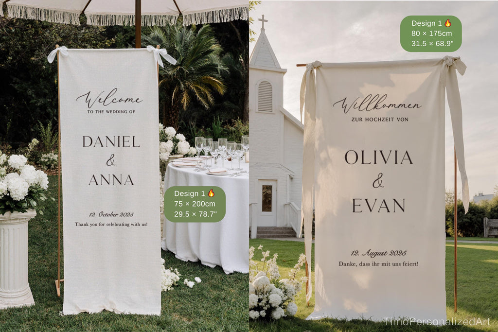 Custom Linen Texture Wedding Sign, Fabric Wedding Sign, Custom Welcome Sign, Linen Texture Banner, Wedding Decoration, Engagement Party Sign