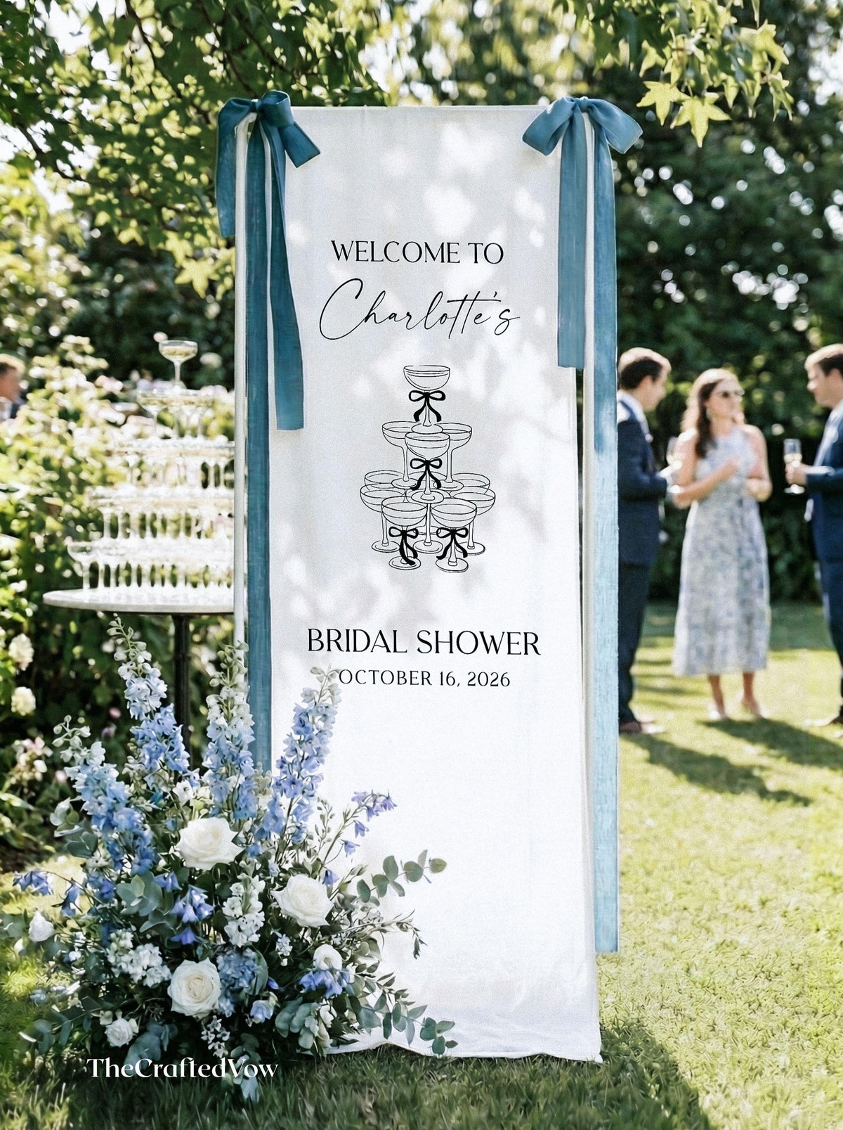Personalized Linen Wedding Welcome Sign - Custom Fabric Banner for Bridal Shower & Engagement, Modern Minimalist Wedding