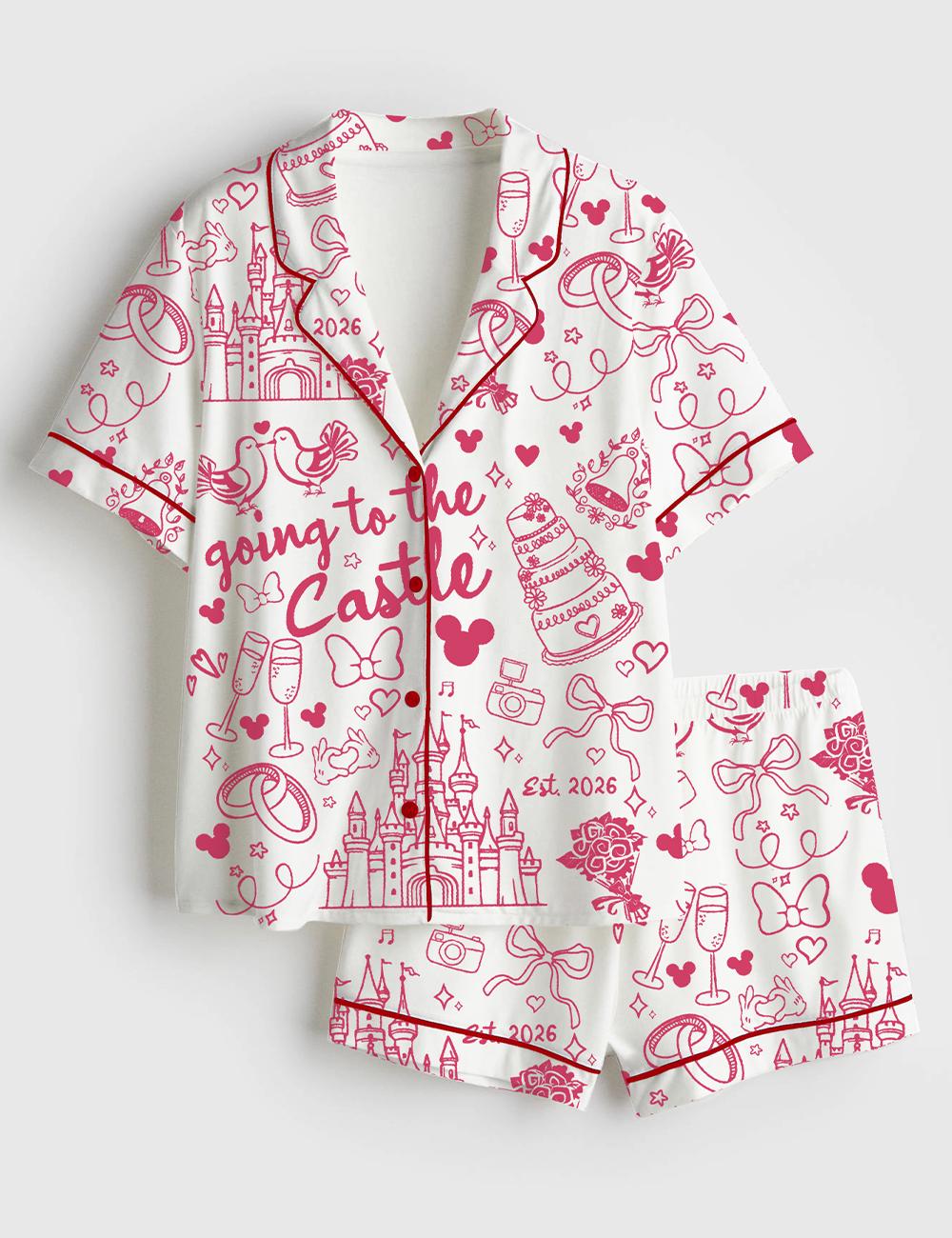 Women Wedding Pajama Set, Bride Lounge Outfit, Fairytale Bridal Sleepwear