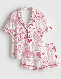 Women Wedding Pajama Set, Bride Lounge Outfit, Fairytale Bridal Sleepwear